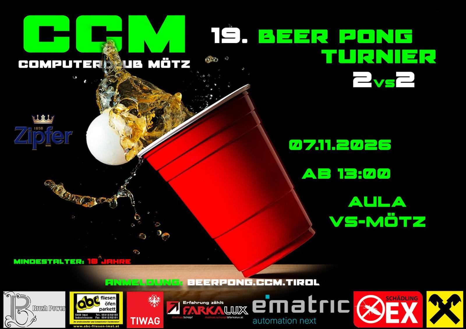 19. BEER PONG Turnier 2026